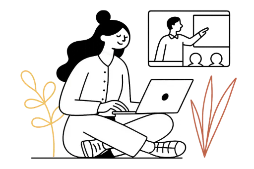 Illustration femme sur ordinateur