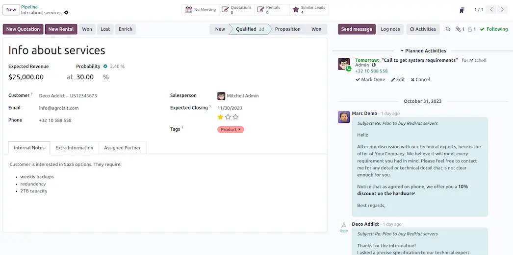 Communication Odoo